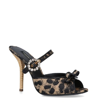 Shop Dolce & Gabbana Leopard Mesh Keira Mules 105