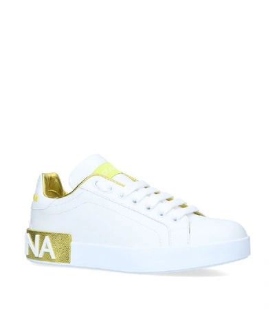 Shop Dolce & Gabbana Leather Portofino Sneakers