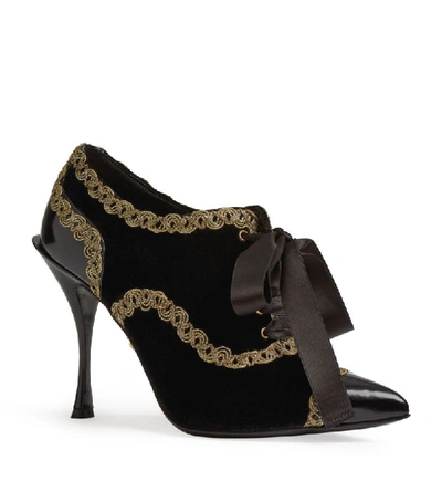 Shop Dolce & Gabbana Velvet Barocco Boots 90