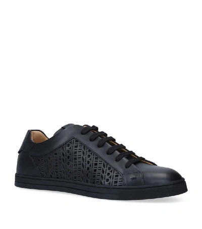 Shop Fendi Leather Cut-out Sneakers