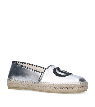 Shop Gucci Metallic Leather Espadrilles