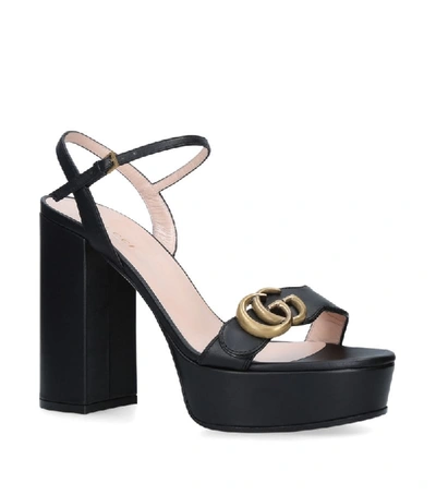 Shop Gucci Leather Marmont Platform Sandals 85