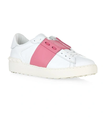 Shop Valentino Leather Open Sneakers In Pink