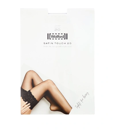 Shop Wolford Satin Touch 20 Lace Knee-high Stockings In White