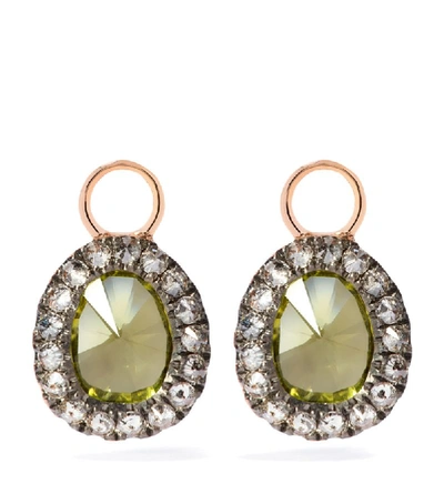 Shop Annoushka Rose Gold Dusty Diamonds Peridot Mini Earring Drops