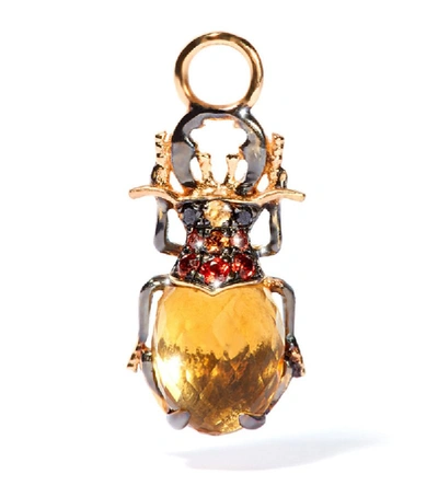 Shop Annoushka Yellow Gold And Citrine Beetle Single Earring