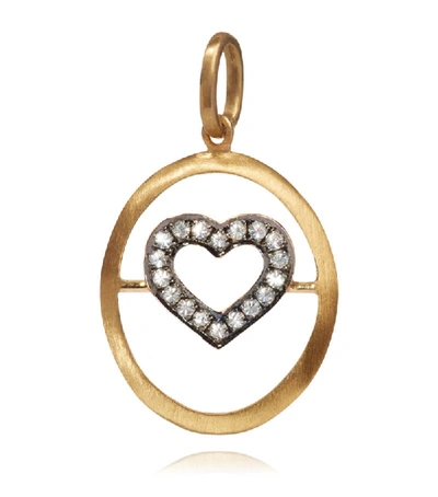 Shop Annoushka Yellow Gold And Diamond Heart Pendant