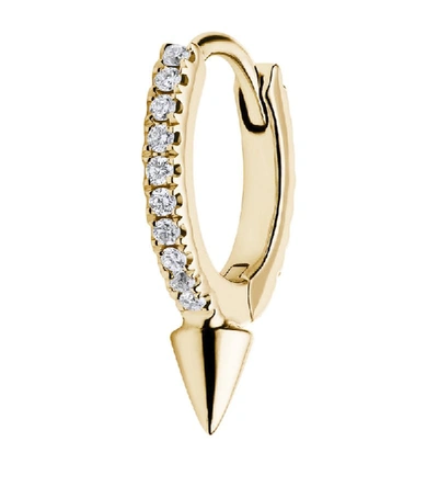 Shop Maria Tash Spike Diamond Eternity Hoop Single Earring (8mm) In Gold