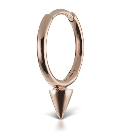 Shop Maria Tash Spike Non-rotating Single Hoop Earring (8mm) In Rose Gold