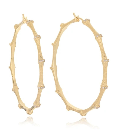 Shop Annoushka Yellow Gold Bamboo Hoop Earrings