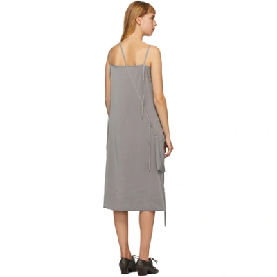 Shop Lemaire Grey Silk Caraco Dress In 988 Fume