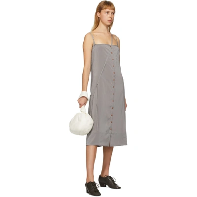 Shop Lemaire Grey Silk Caraco Dress In 988 Fume