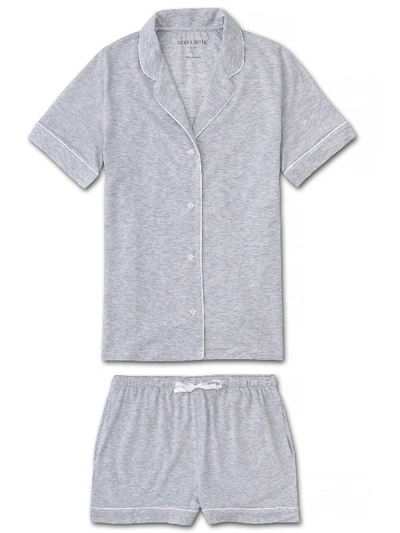 Shop Derek Rose Women's Jersey Shortie Pyjamas Ethan Micro Modal Stretch Silver