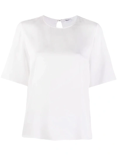 Shop Filippa K Silk Oversized Blouse In White