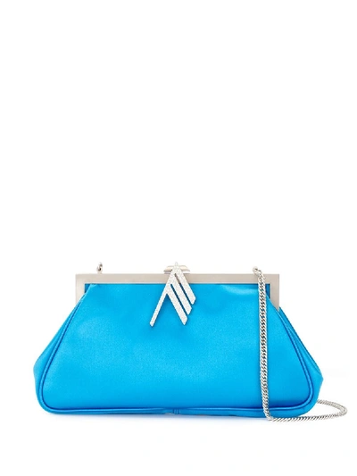 Shop Attico Snap Clasp Shoulder Bag In Blue