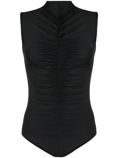 Shop Fantabody Maria Ruched Detail One-piece In Black