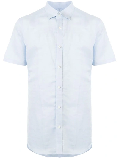 Shop Kent & Curwen Short Sleeve Chest Pocket Shirt In Blue