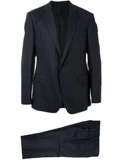 Shop Kent & Curwen Two-piece Striped Suit In Blue