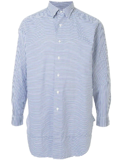 Shop Kent & Curwen Double Collar Long Sleeve Shirt In Blue