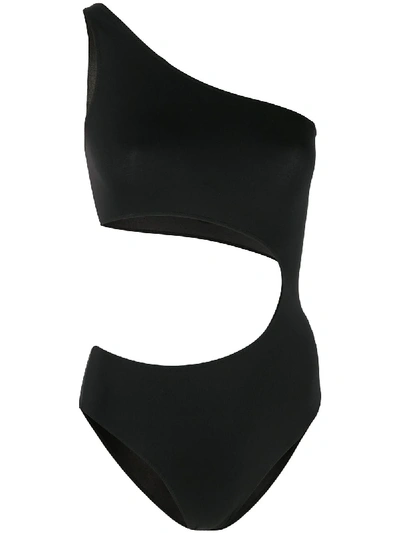 Shop Fantabody Carolina One-shoulder Bodysuit In Black