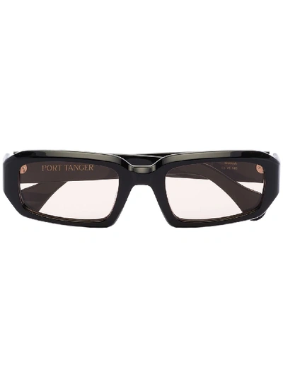 Port Tanger Mektoub Rectangular Sunglasses In Black