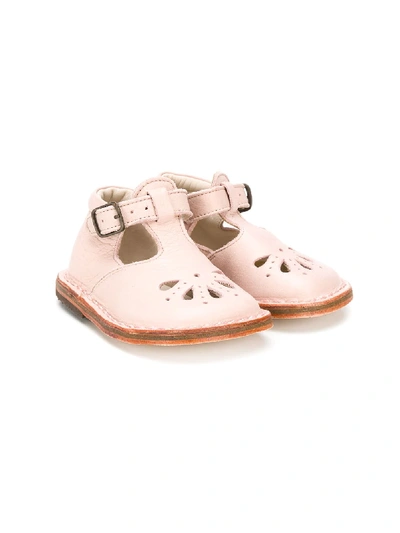 Shop Pèpè Leather Crib Shoes In Pink