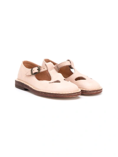 Shop Pèpè Leather Strap Sandals In Neutrals