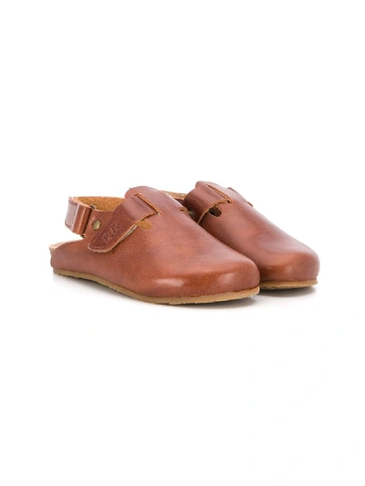 Shop Pèpè Clog Style Sandals In Brown
