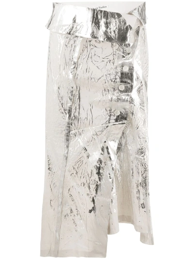 Shop Acne Studios Abstract Print Wrap Skirt In White