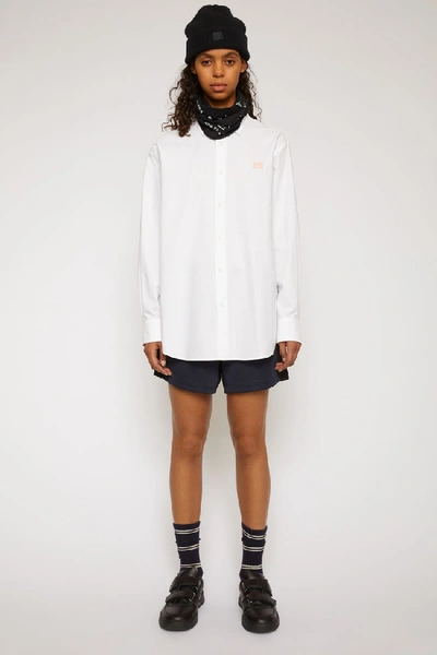 Shop Acne Studios Face Patch Oxford Shirt White