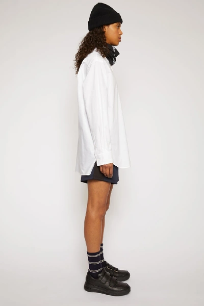 Shop Acne Studios Face Patch Oxford Shirt White