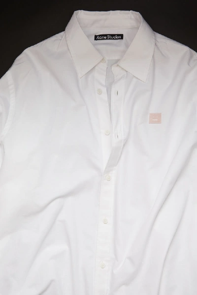 Shop Acne Studios Face Patch Oxford Shirt White