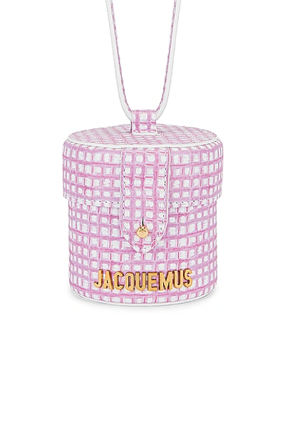 Shop Jacquemus Le Vanity Bag In Print Pink Checked
