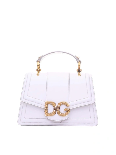 Shop Dolce & Gabbana Dg Amore Bag In White Leather