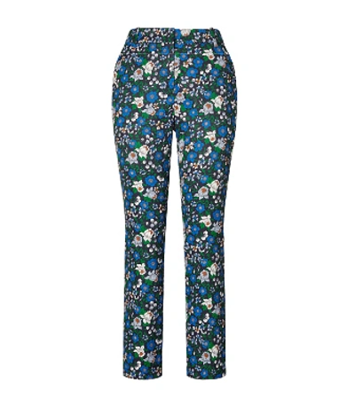 Shop Tory Sport Tory Burch Printed Tech Twill Golf Pants In Tory Navy/frost Primary Floral