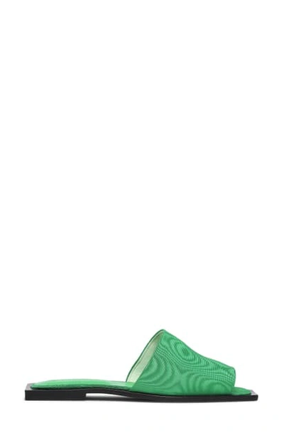 Shop Ganni Square Toe Slide Sandal In Island Green