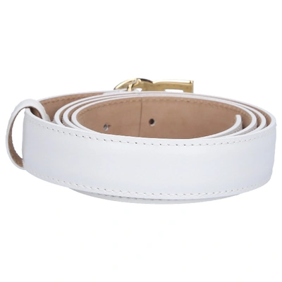 Shop Dolce & Gabbana Belt Ax350 Calfskin In White