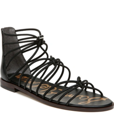 Shop Sam Edelman Emi Gladiator Flat Sandals Women's Shoes In Black