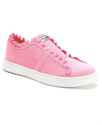 Shop Kate Spade Lance Ruffle Sneakers, Created For Macy's In Neoprene Hot Pink