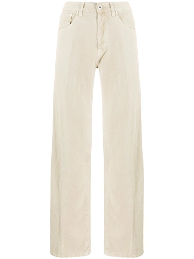 Shop Dondup High-waisted Trousers In Neutrals
