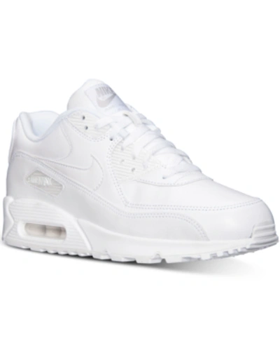 Shop Nike Men's Air Max 90 Leather Casual Sneakers From Finish Line In True White