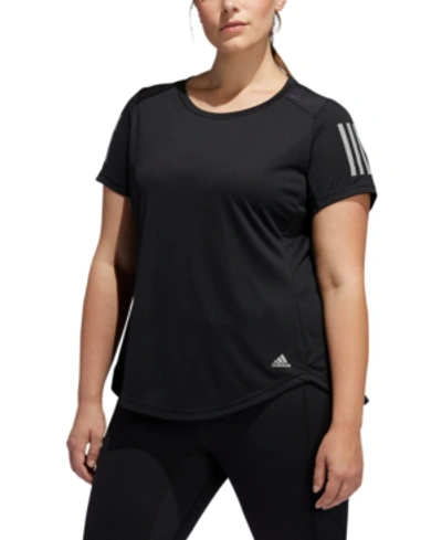 Shop Adidas Originals Adidas Own The Run Plus T-shirt In Black