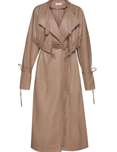 Shop Olenich O-ss20-11 Convertible Trench Coat In Dark-beige