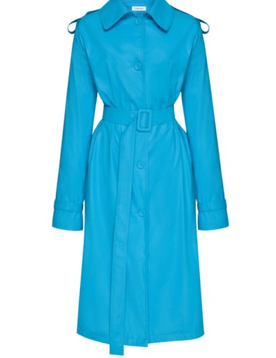 Shop Olenich O-ss20-16 Raincoat In Cyan-blue