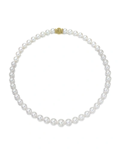 Shop Assael Akoya 16" Akoya Cultured 9.5mm Pearl Necklace With Yellow Gold Clasp