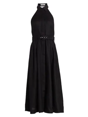 zimmermann black linen dress