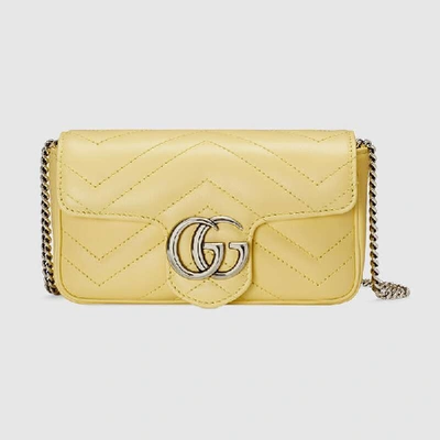 Shop Gucci Gg Marmont Super Mini Bag In Yellow