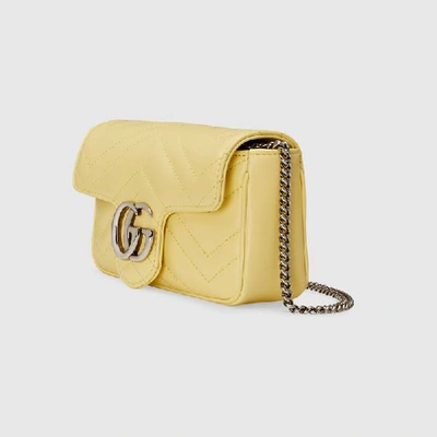 Shop Gucci Gg Marmont Super Mini Bag In Yellow