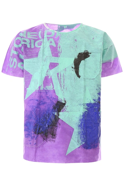 Shop Raf Simons Handpainted Hospital T-shirt In Multi (purple)