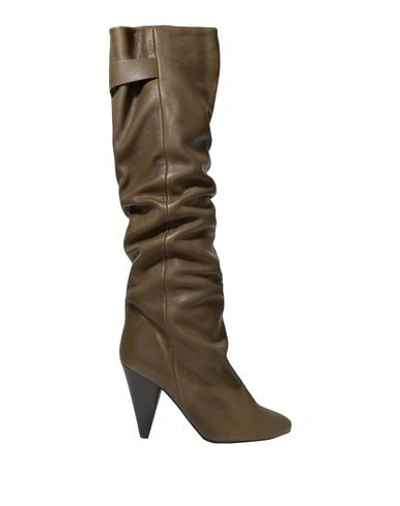 Shop Isabel Marant Knee Boots In Military Green